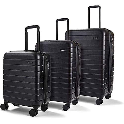 Rock Prime 3 Piece Hardside Luggage Set in Charcoal - Family Vision Ltd