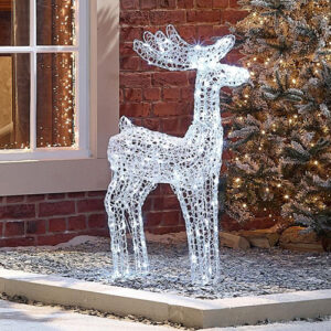 Miracle the 100cm Spun Acrylic Christmas Reindeer in White
