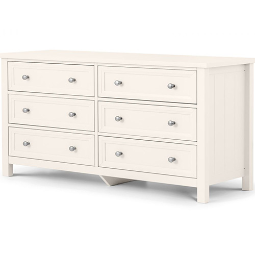 minae white 6 drawer chest