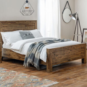 Hoxton Rustic Oak Wooden Bed Frame - 4ft6 Double