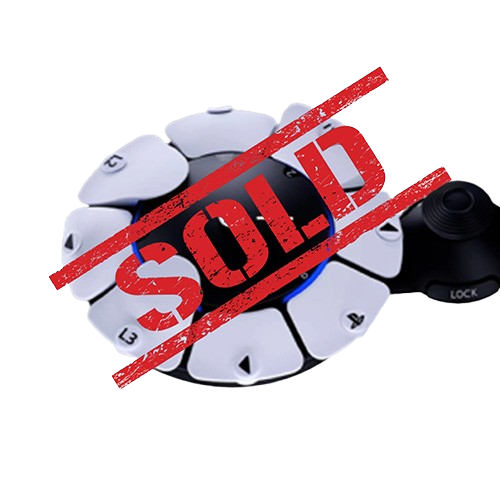 PS5 Access Controller in white, designed for adaptive gaming, positioned on a plain surface.