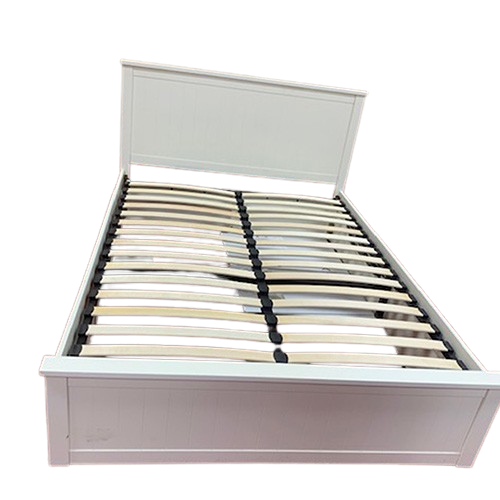 Used Maine Ottoman Bed frame in good condition with minor scratches and marks; classic design with lift-up storage