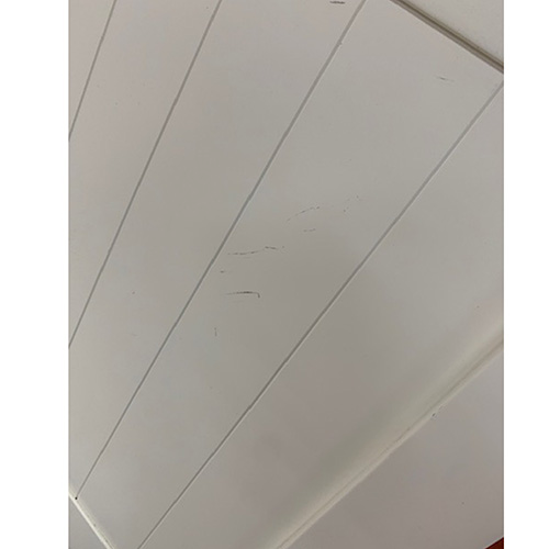 Used Maine Ottoman Bed frame in good condition with minor scratches and marks; classic design with lift-up storage.