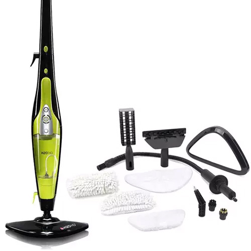 H2O HD Steam Mop and Handheld Steam Cleaner – Green and Black