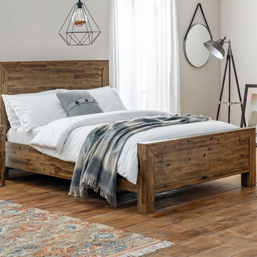 Hoxton Double Bed Rustic Oak Wooden Bed Frame