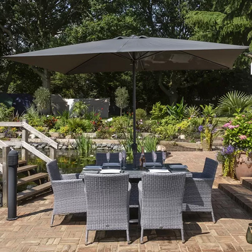 Sandringham 6 Rattan Garden Dining Chairs & Rectangular Table Set