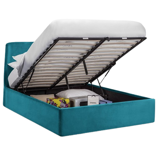Frida Ottoman double bed – upholstered storage bed with lift-up base