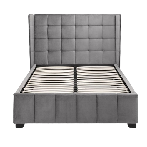 Julian Bowen Gatsby Double Bed Frame in velvet upholstery with deep buttoned headboard