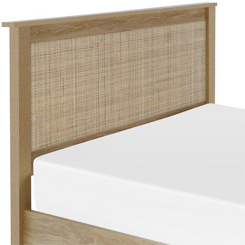 Julian Bowen Padstow Oak Rattan Ottoman King Size Bed
