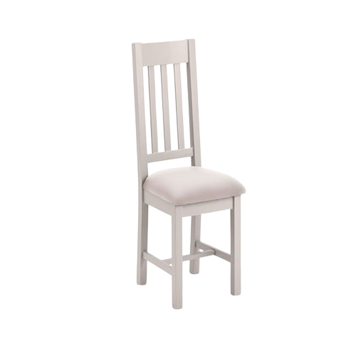 Richmond dining chair – Elephant Grey painted frame with padded pewter linen seat