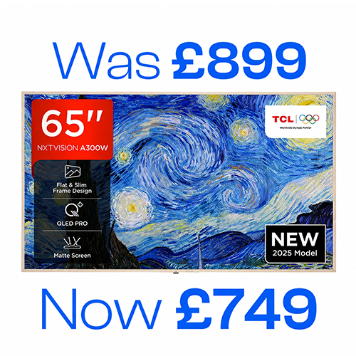 TCL NXTVISION 65 inch ultra slim 4K QLED TV with art mode and matte display