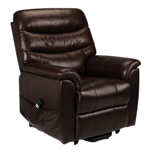 Pullman dual motor recliner chair – brown leather and faux leather upholstery
