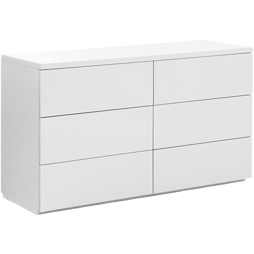 Monaco 6 Drawer Wide Chest – White High Gloss