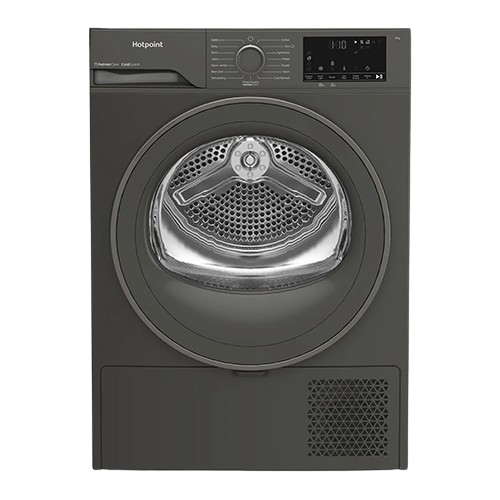 Hotpoint grey heat pump tumble dryer with 8kg capacity