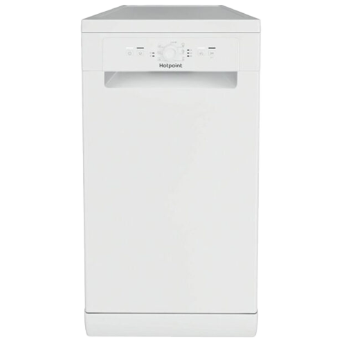 Hotpoint HF9E1B19UK slimline dishwasher with adjustable basket and quick wash cycles.