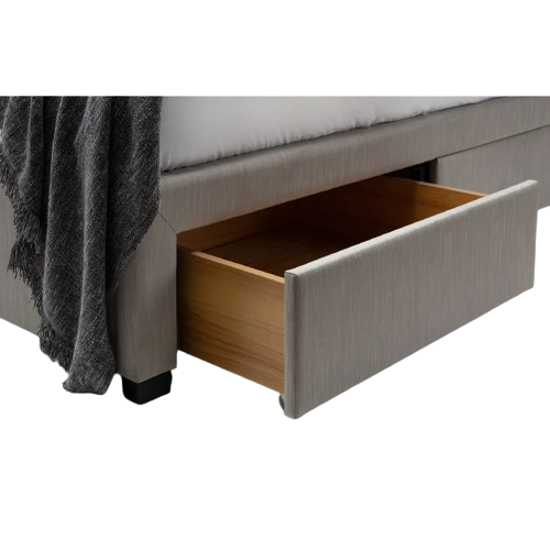 Julian Bowen Wilton deep buttoned 4 drawer bed in grey fabric
