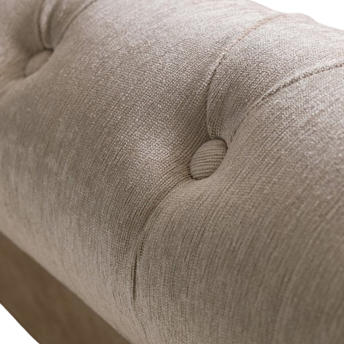 Julian Bowen Ravello Super King Bed in mink fabric with buttoned headboard and upholstered frame