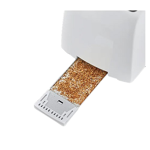 Russell Hobbs Textures 2-slice toaster in white with high-gloss and matte accents