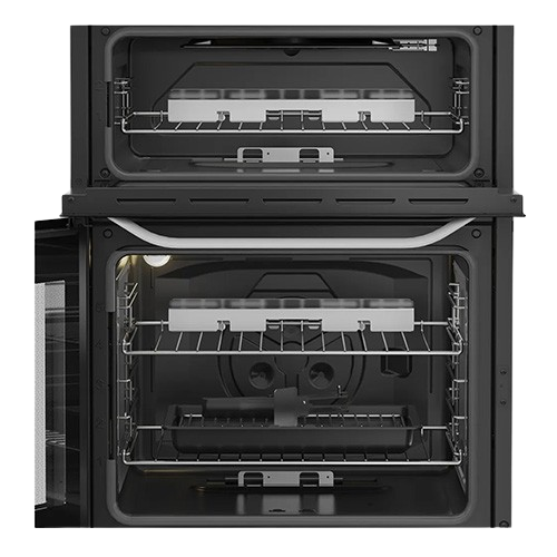 Hotpoint 60cm freestanding gas cooker in white with double oven and gas hob