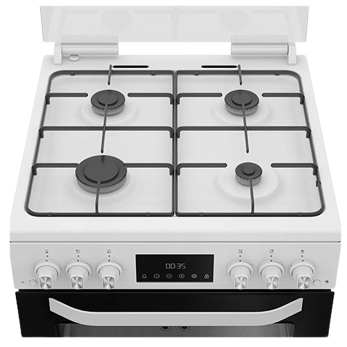 Hotpoint 60cm Freestanding Gas Double Oven Cooker with Glass Lid