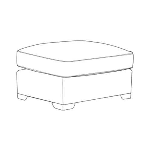 Atlantis storage footstool with upholstered fabric and built-in storage.