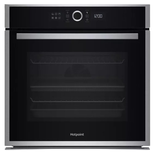 Hotpoint built-in stainless steel multifunction electric oven with ActiveMultiflow technology and large 73L capacity.