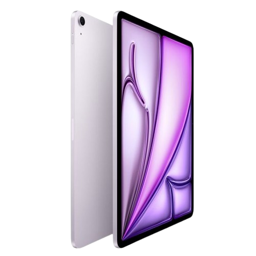 Apple 13-inch iPad Air (2025) in purple with Liquid Retina display and M3 chip.