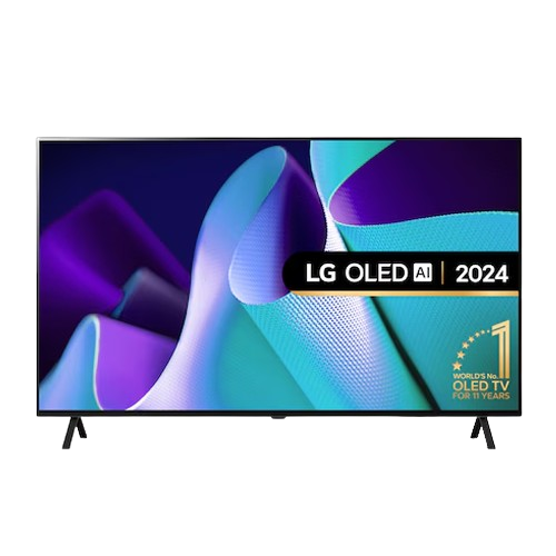 LG 55-inch OLED B4 4K Smart TV (2024) with α8 AI Processor, Dolby Vision, Dolby Atmos, and webOS 24 interface.