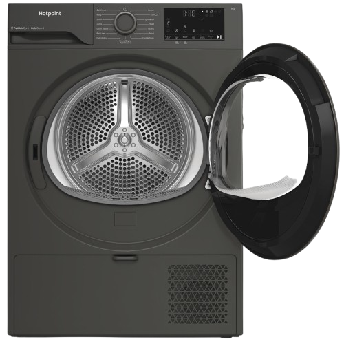 Hotpoint grey heat pump tumble dryer with 8kg capacity