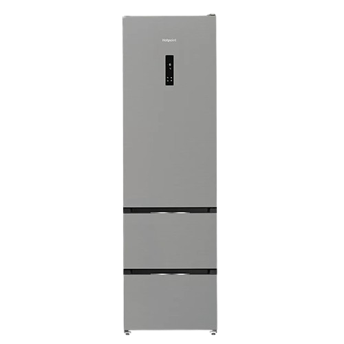 Hotpoint American 3-door fridge freezer in brushed steel with Dual No Frost and Even Flow cooling