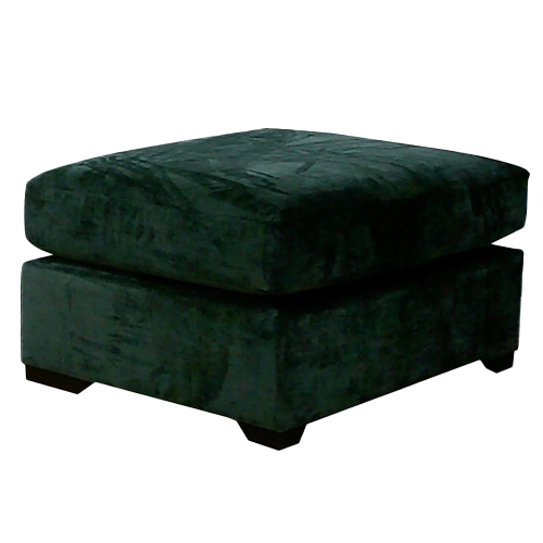 Buoyant Utopia Alfa Charcoal footstool with upholstered top and wooden feet