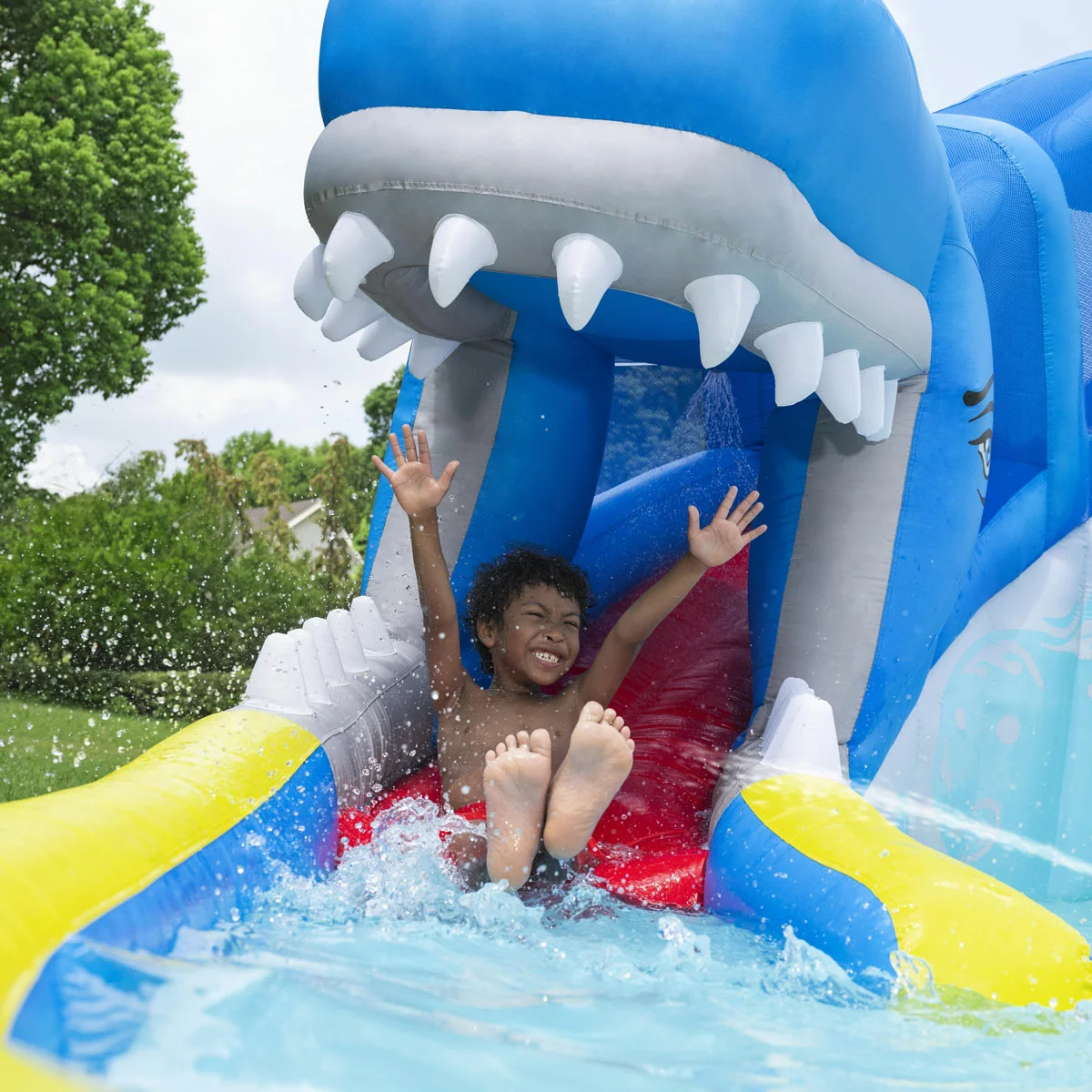 H2OGO whales n waves mega water park inflatable slide with splash pool