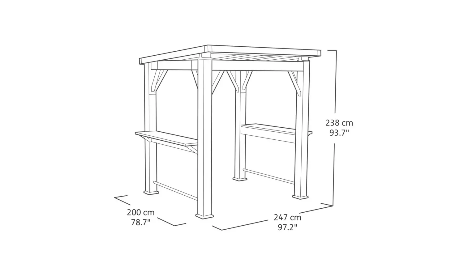 Keter Signature garden grill gazebo with shelves and hooks outdoor cooking shelter