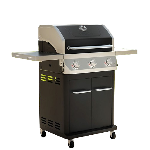 Nexgrill 3-burner gas barbecue grill with side shelves and protective cover