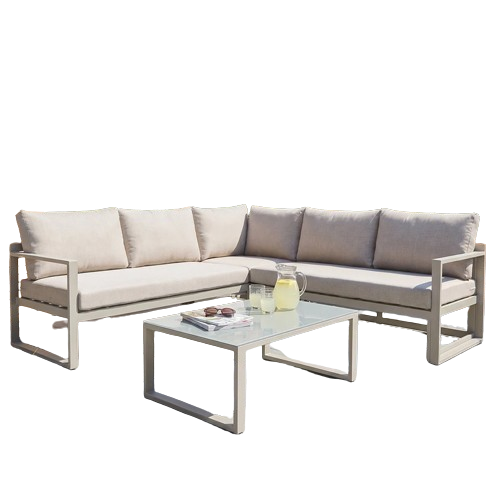 Harbour Lifestyle Havana corner patio set aluminium latte
