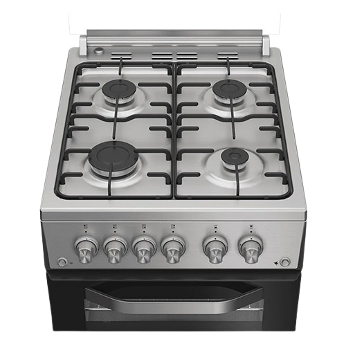Hotpoint 50cm freestanding gas cooker white with double oven and gas hob