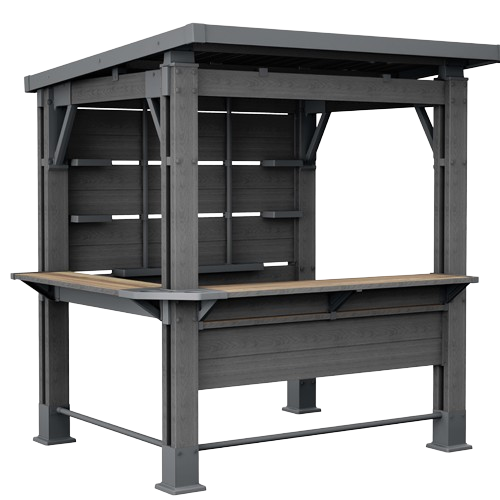 Keter Signature Ashwood Bar Gazebo – Outdoor Garden Bar & Shelter