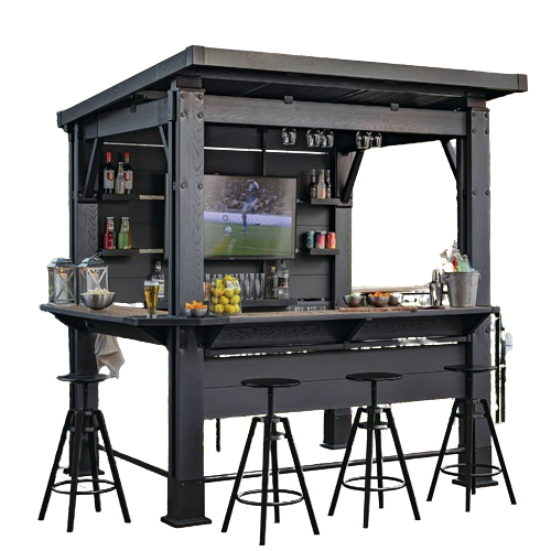 Keter Signature Ashwood bar gazebo outdoor entertaining shelter
