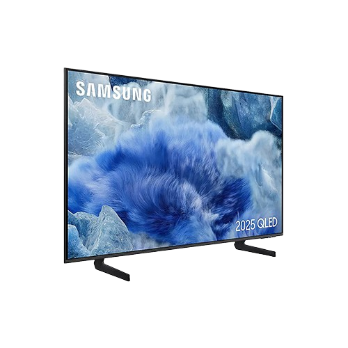 Samsung 65-inch QLED 4K Smart TV with slim design and adjustable stand